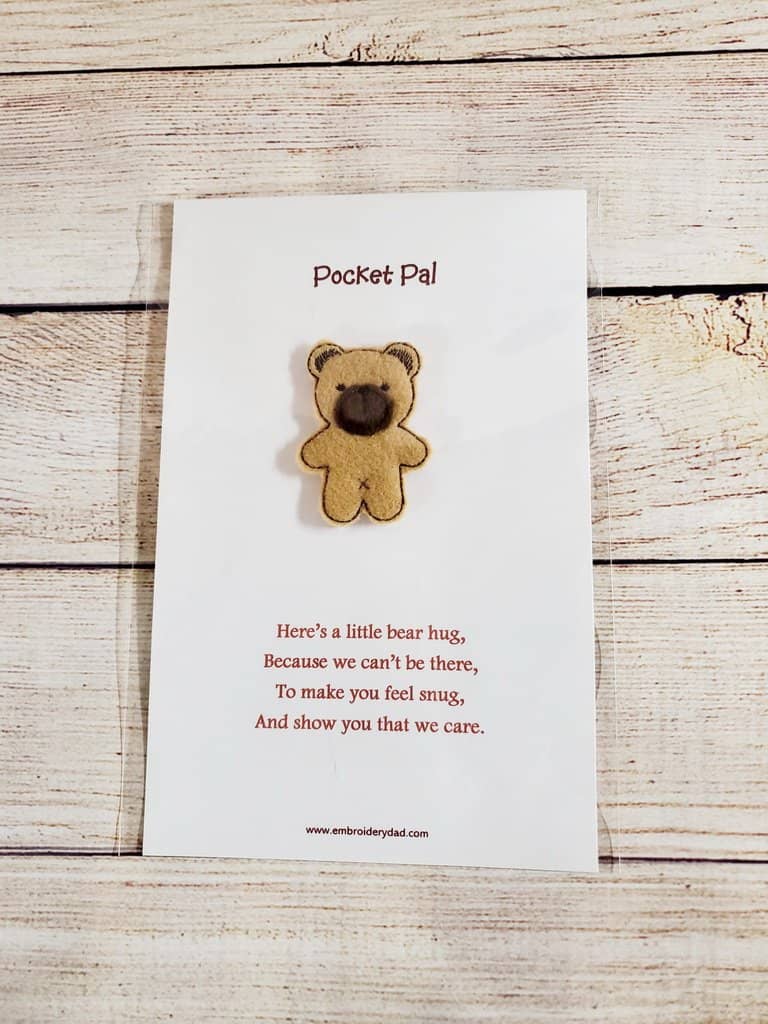 pocket hug teddy bear